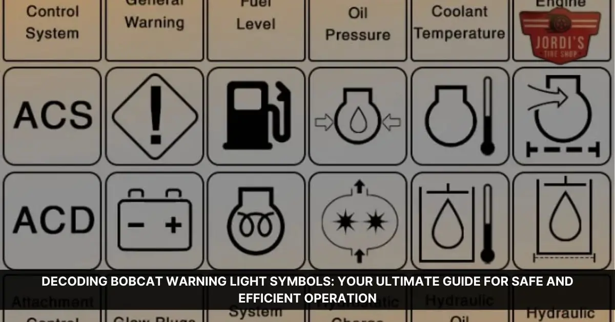 bobcat warning light symbols meaning