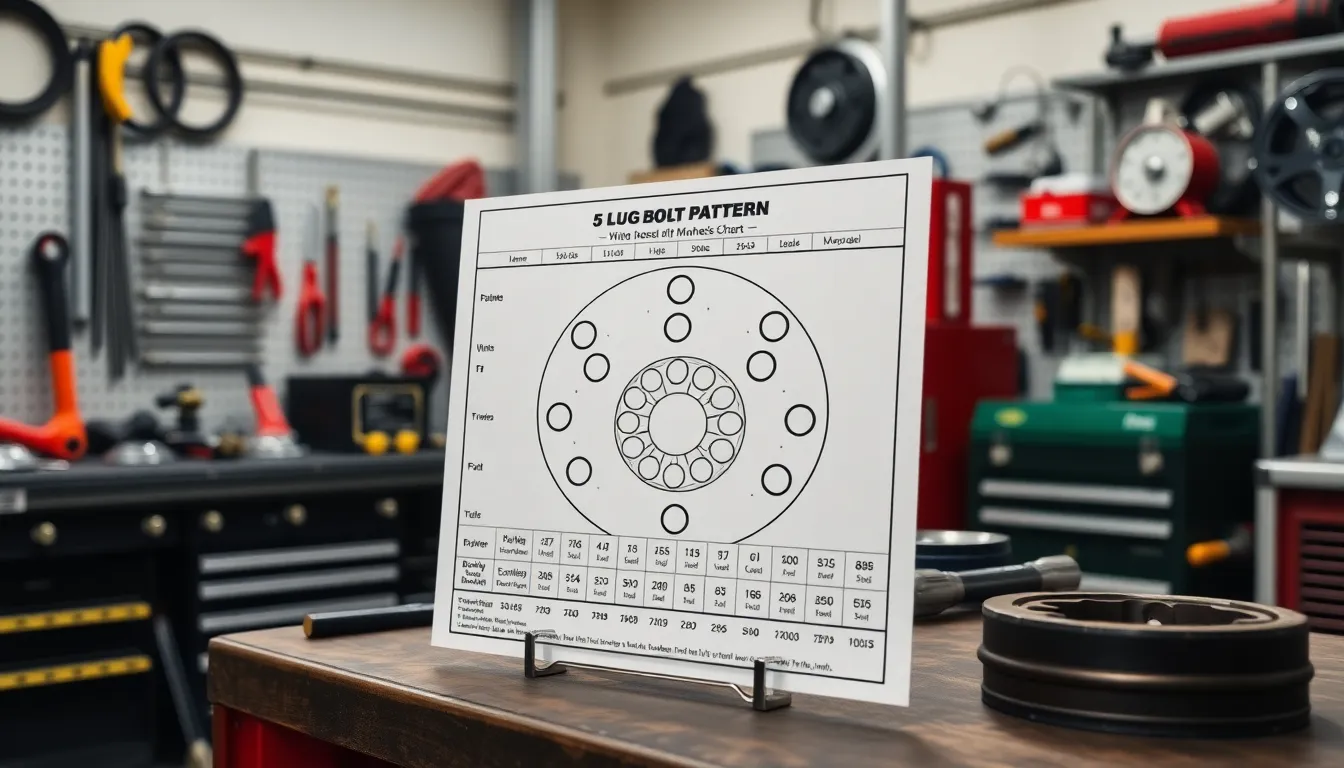 printable 5 lug bolt pattern chart
