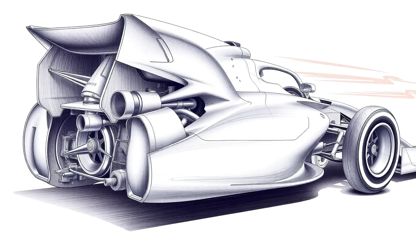 2 f1 cars drawing