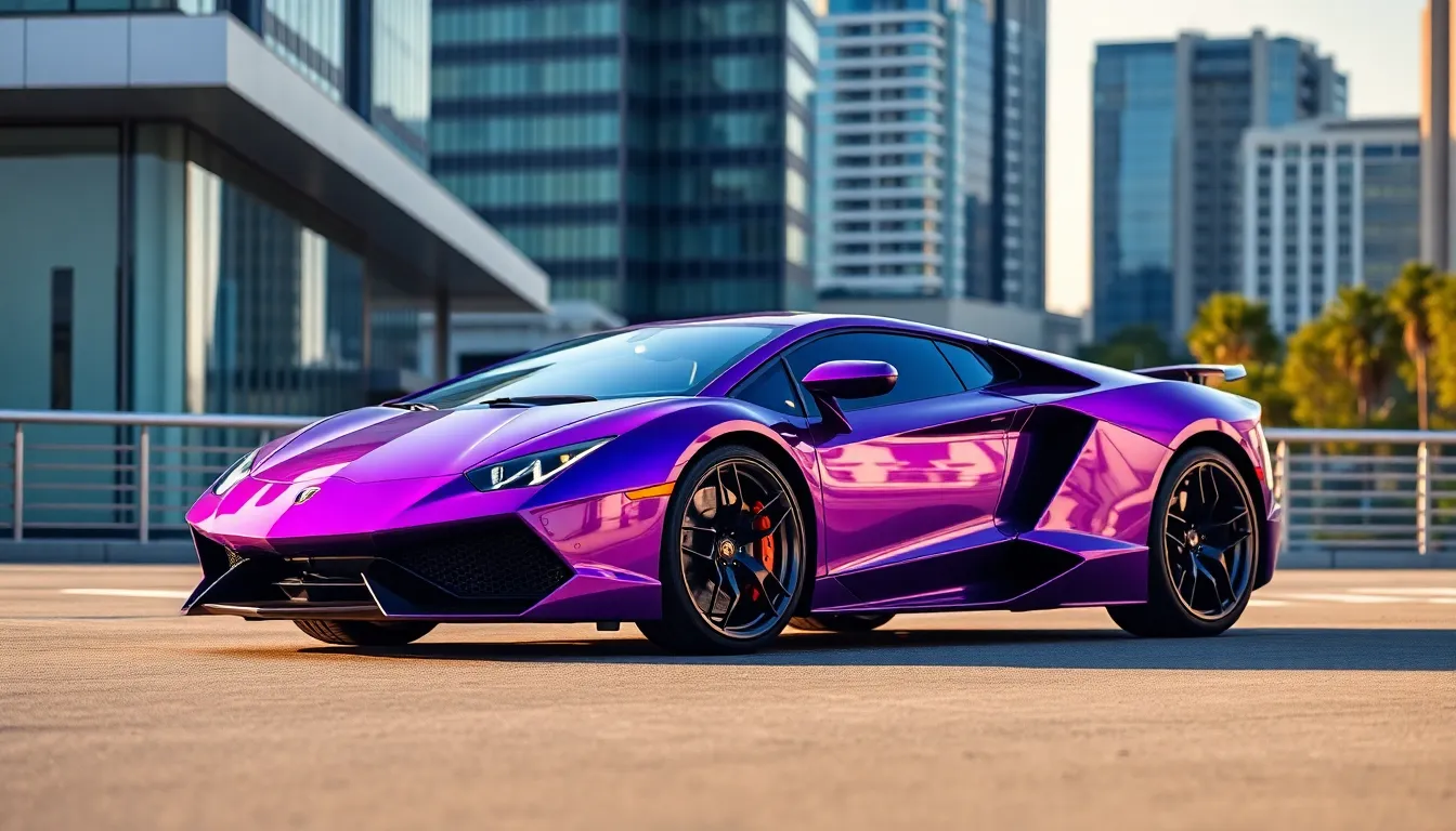 2 purple cars