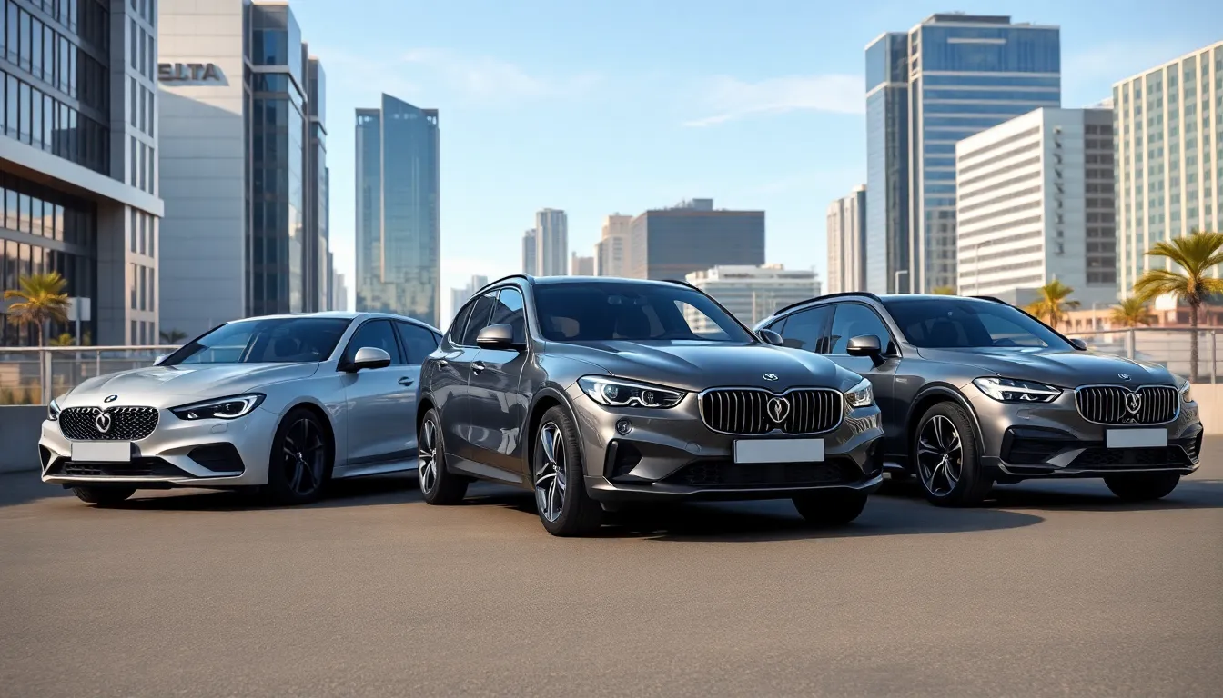 3 grey cars