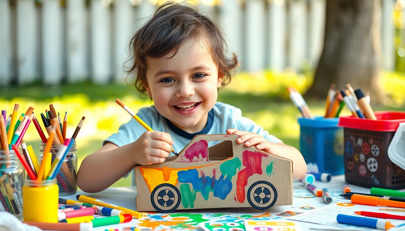 4 cardboard cars for kids drive in
