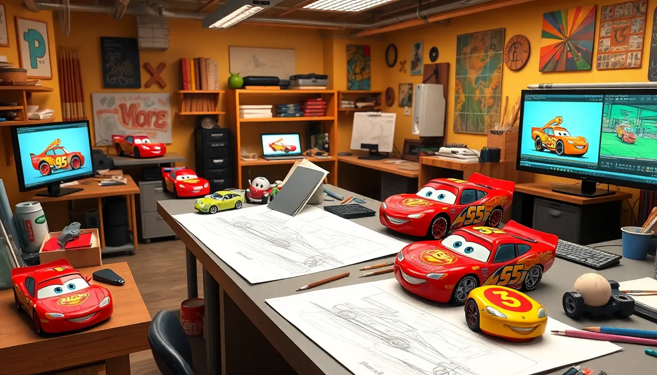 4 cars cartoon