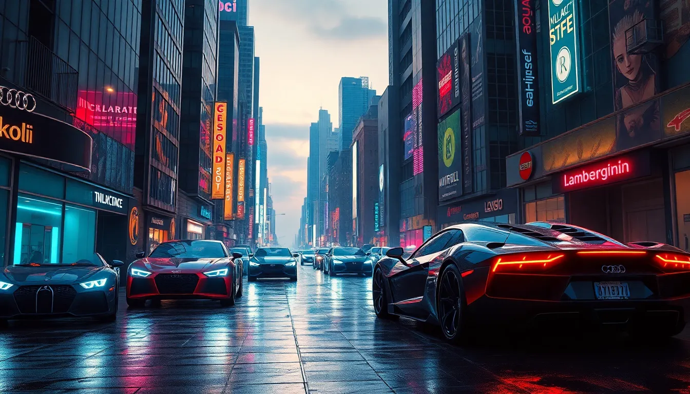 4 cyberpunk cars