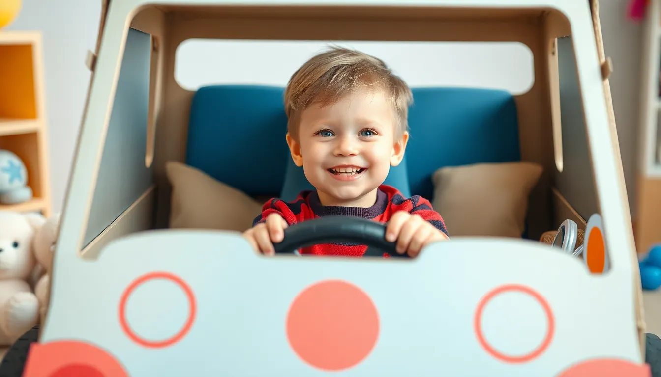 5 cardboard cars for kids drive in