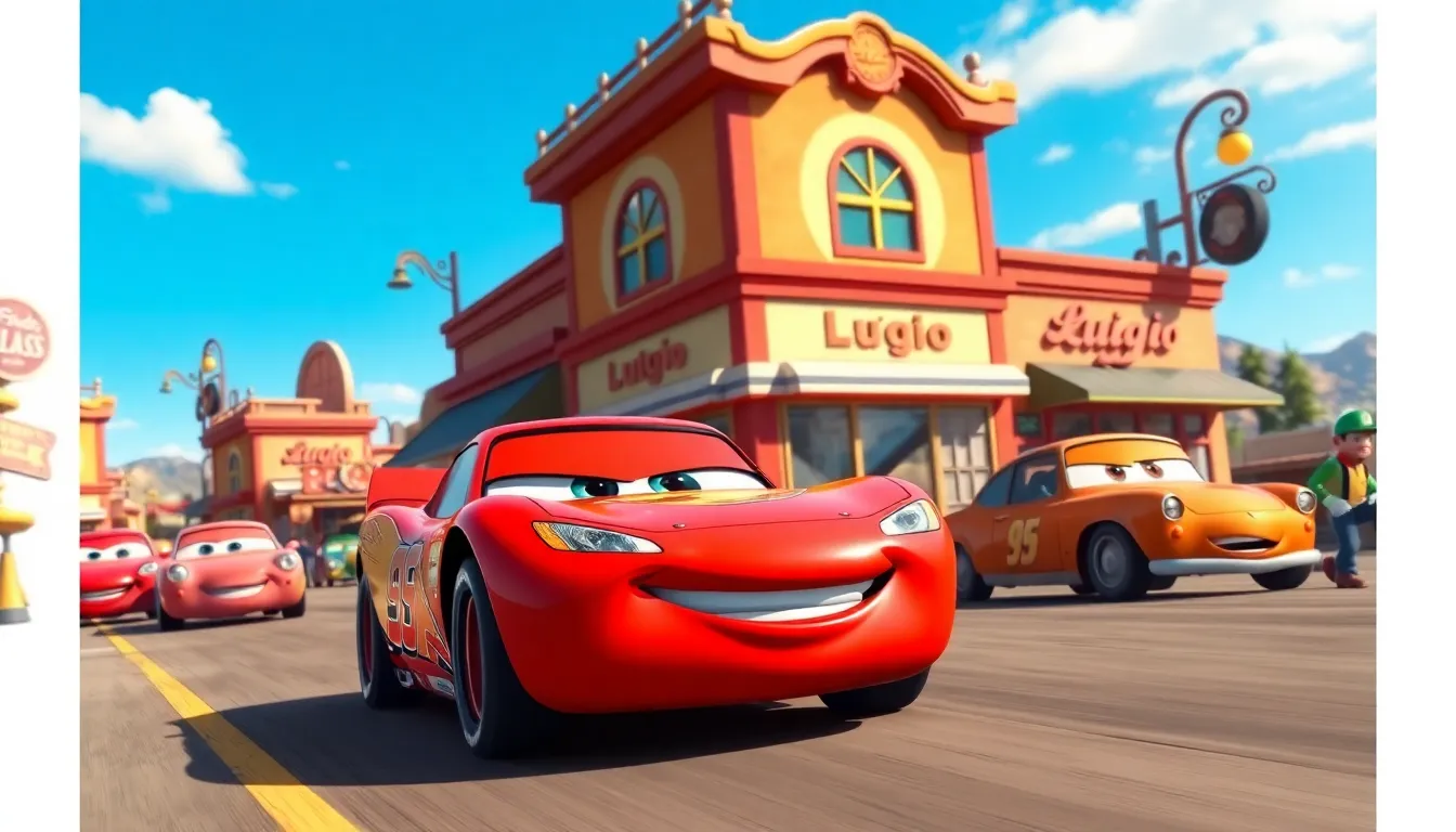 5 cars cartoon