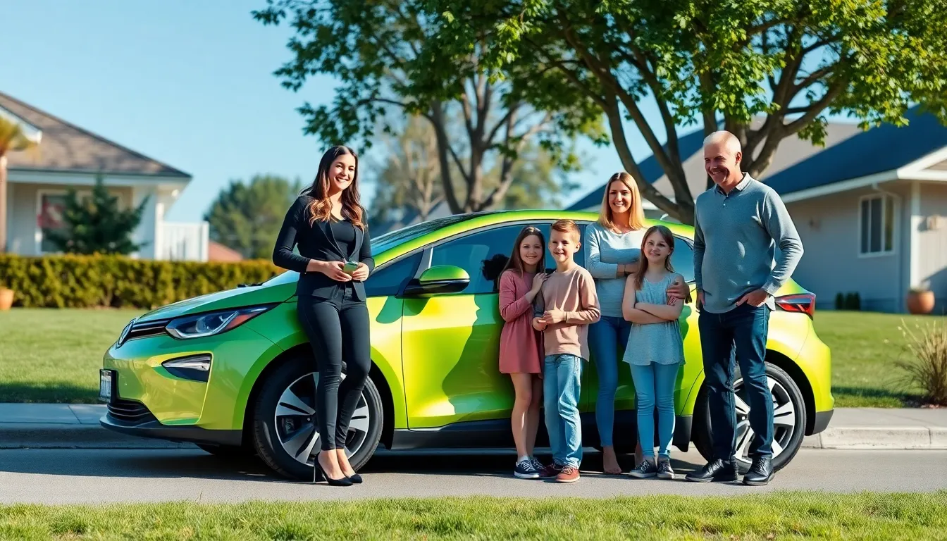 5 green cars