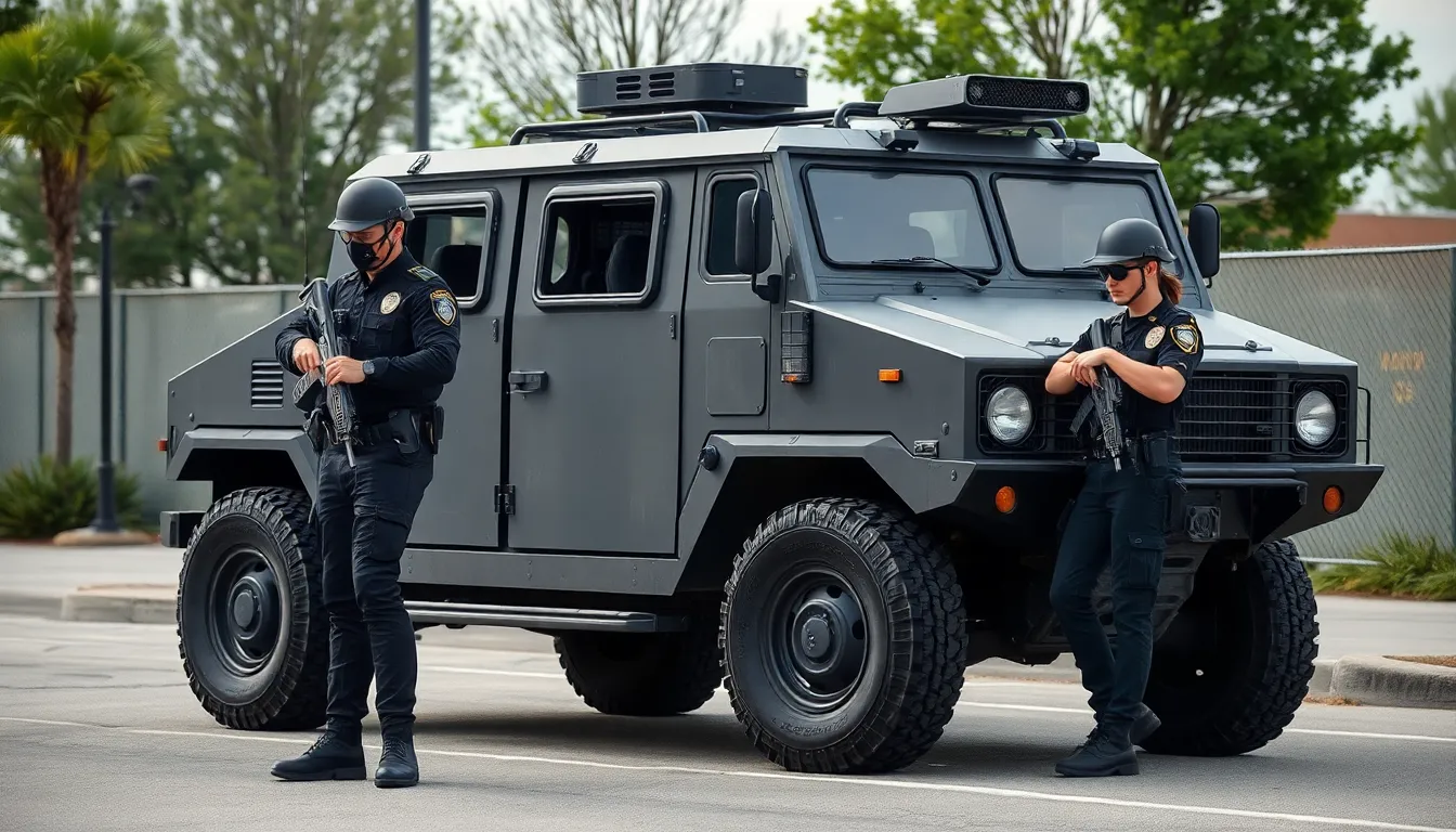 5 police cars