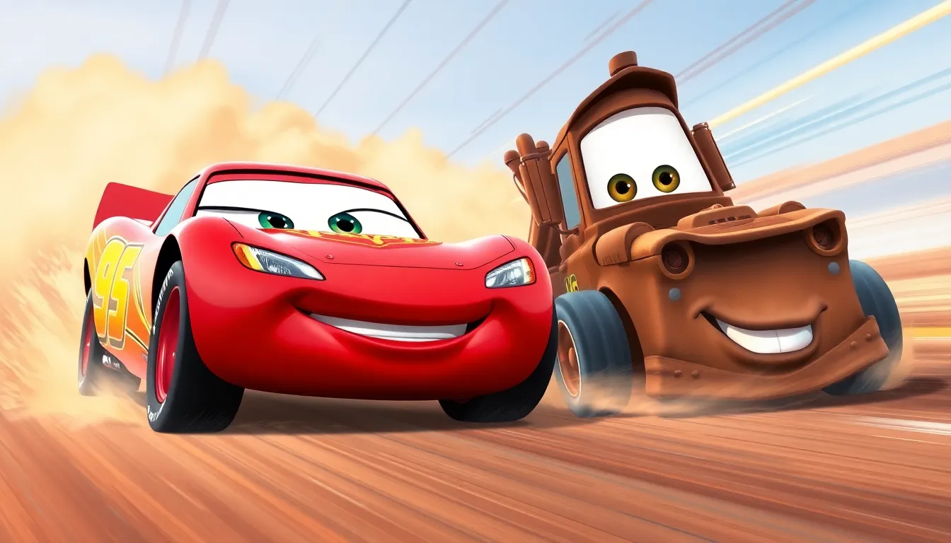 6 cars drawing disney