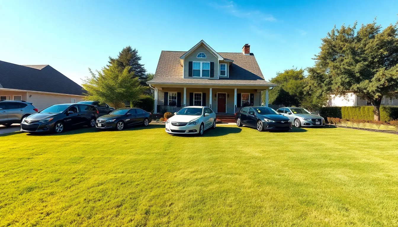 6 cars outside