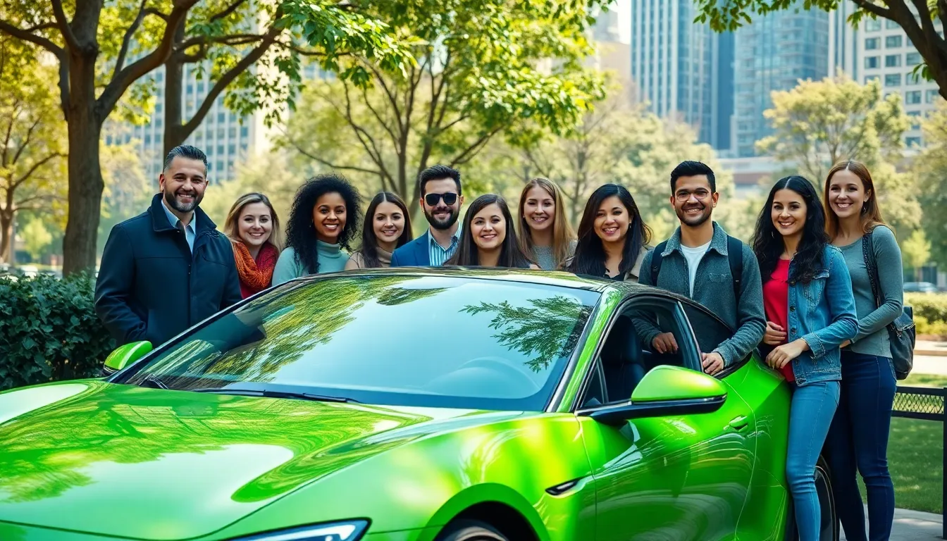 6 green cars