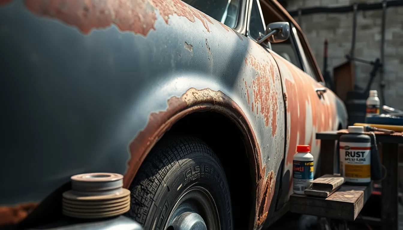 6 rusty cars