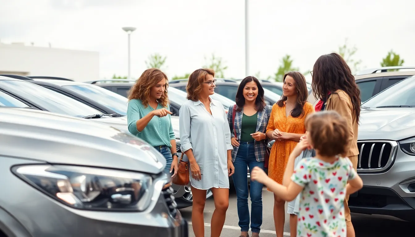 6 women and cars