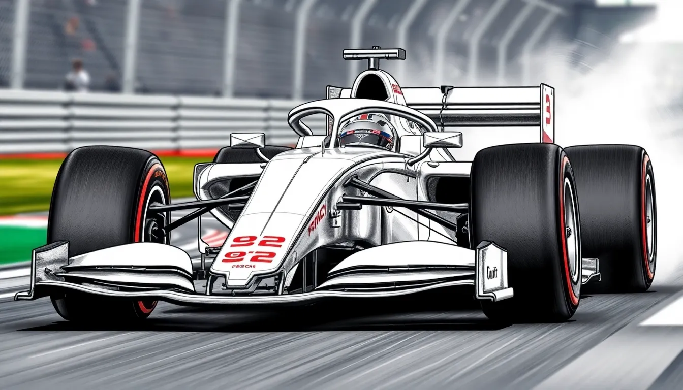7 f1 cars drawing