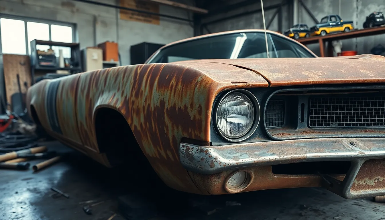 8 rusty cars