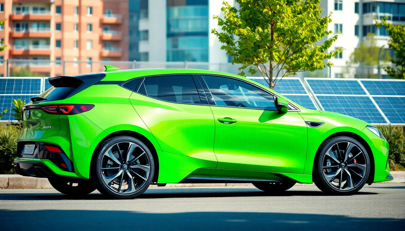 9 green cars
