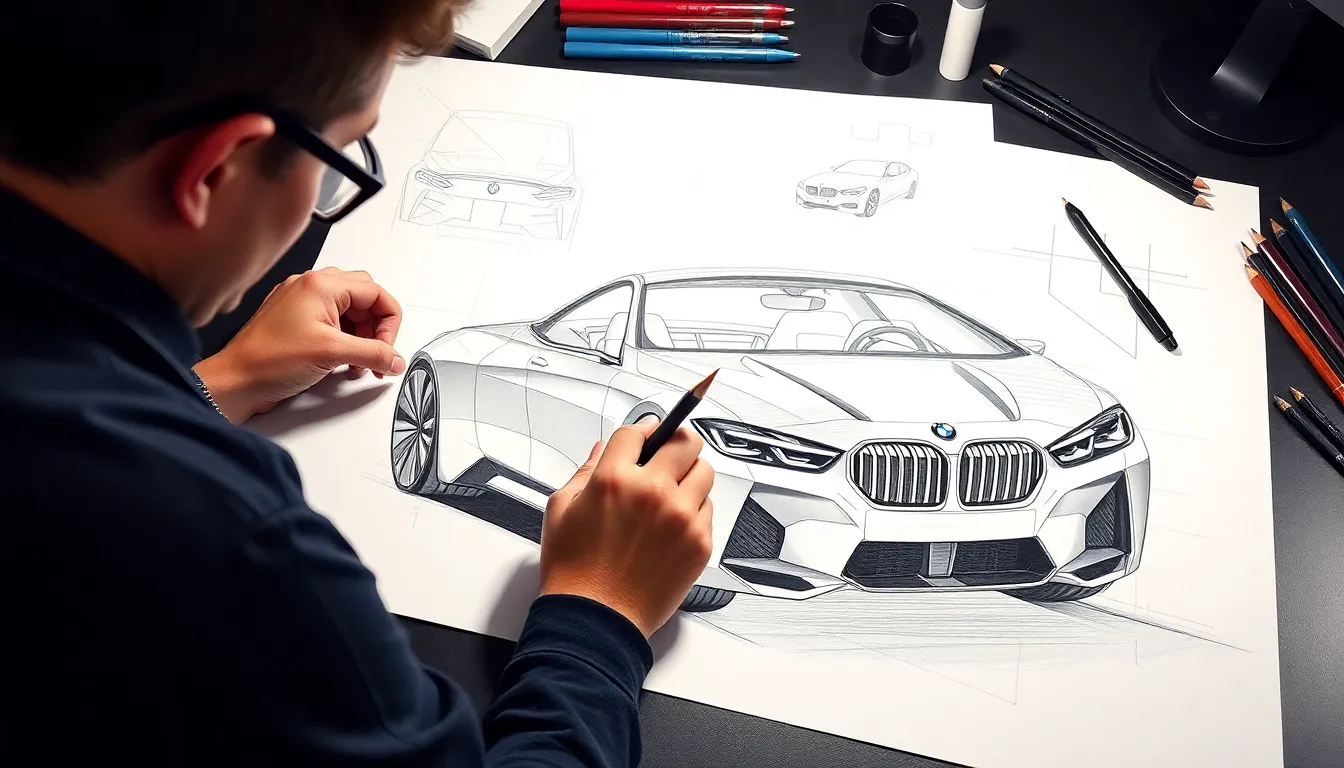 bmw cars drawing