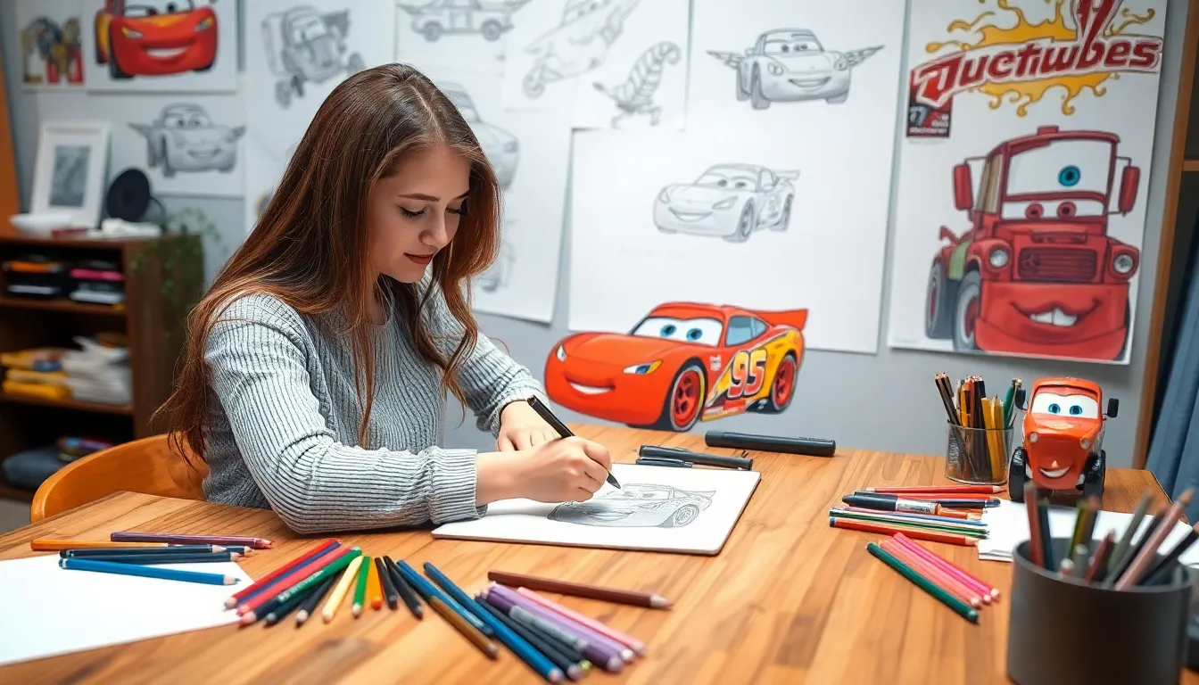 cars drawing disney