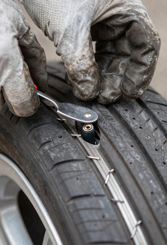 How to Install a Tire Valve Stem in 10 Steps 6 bead breaking for valve access