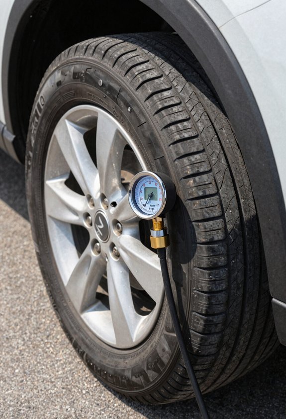 check compare adjust tire pressures