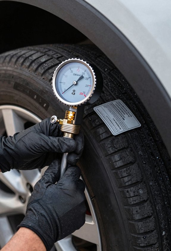 How Do You Use a Tire Pressure Gauge in 5 Steps 2 check door sticker twice
