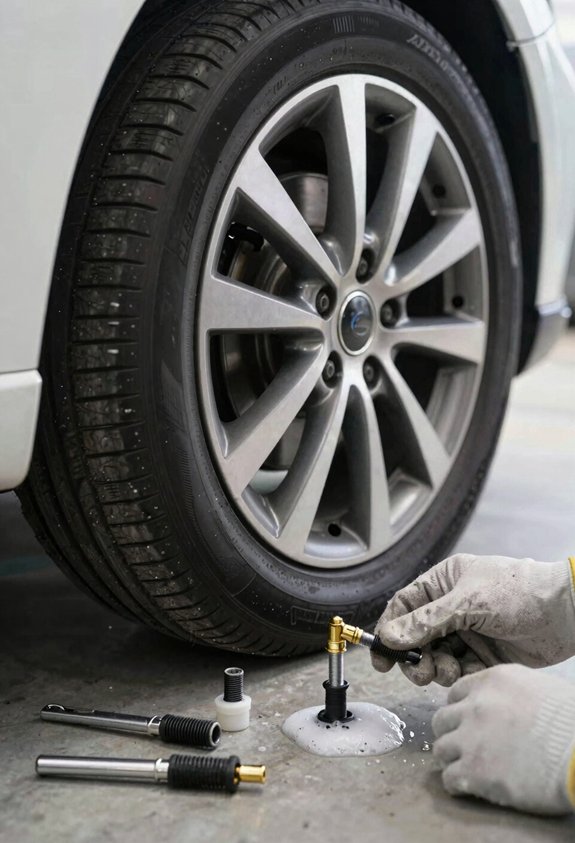 How to Install a Tire Valve Stem in 10 Steps 4 flat level pavement parking brake