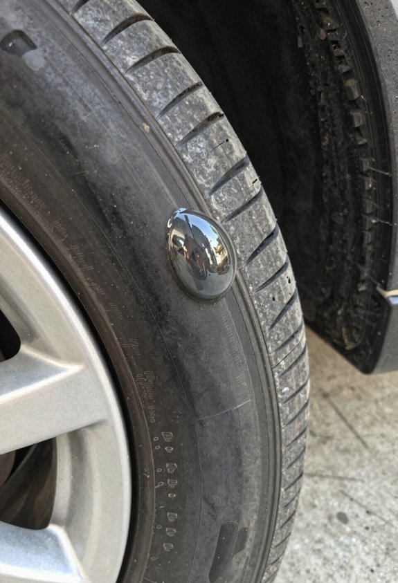 hidden curb strike tire bulge indicator