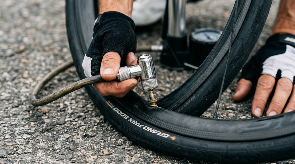 inflate bicycle tire steps