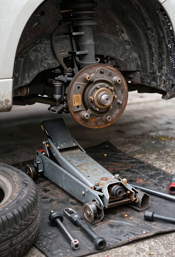 How to Remove a Tire Step by Step 6 locate designated jack lift point precisely