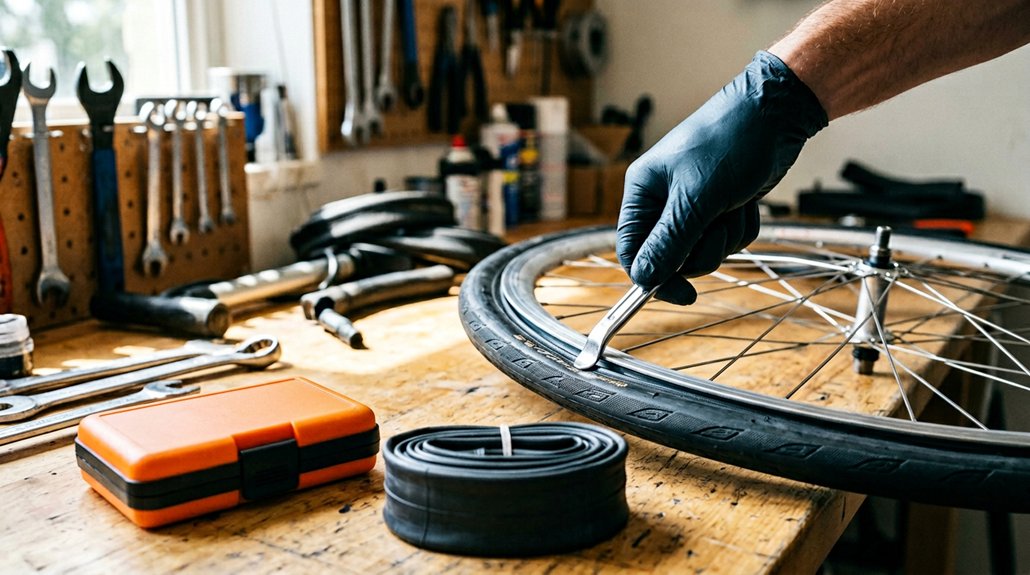 replacing a bike tire tube steps