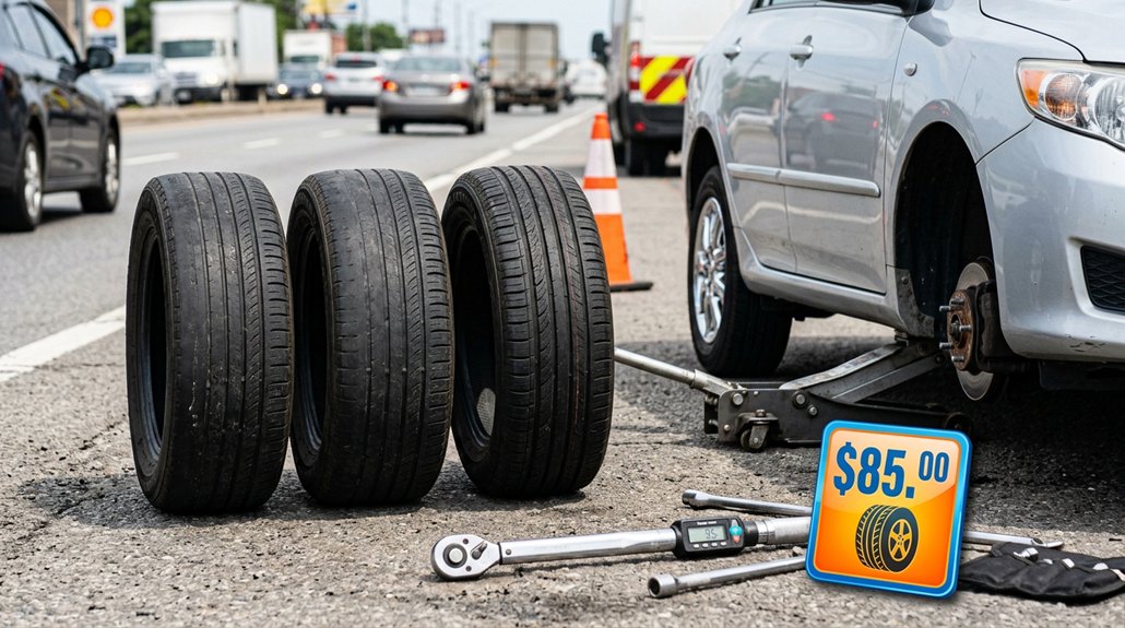 three tire change price ranges
